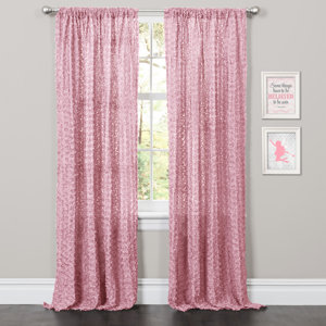 Rosina Nature/Floral Semi-Sheer Rod Pocket Single Curtain Panel