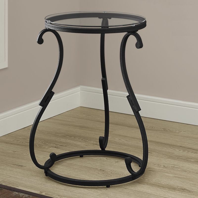 Monarch Specialties Inc. Hammered Black Metal End Table & Reviews | Wayfair