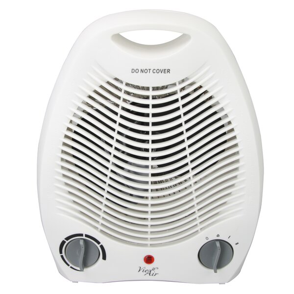 Portable 2 Settings Office 1,500 Watt Electric Fan Compact Heater With Adjustable Thermostat By Vie Air