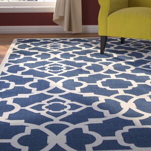 Kenton Lapis/White Indoor/Outdoor Area Rug