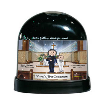 The Holiday Aisle Friendly Folks Cartoon Caricature Female Party Snow Globe Wayfair