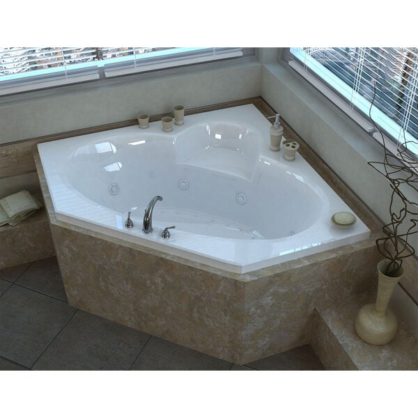 Curacao 58 x 58 Corner Air & Whirlpool Jetted Bathtub with Center Drain by Spa Escapes