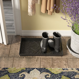 Rachel Small Rubber Scrollwork Boot Tray