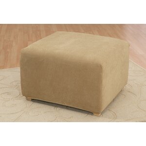 Stretch Pique Ottoman Slipcover