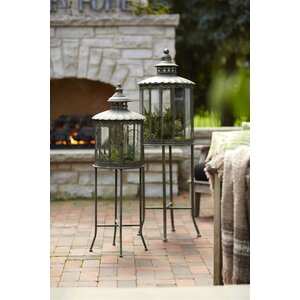 Metal/Glass Lantern Set