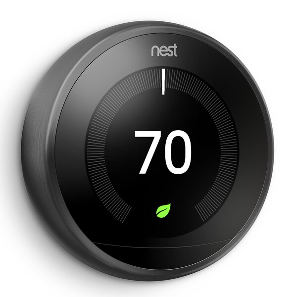 Google Nest Black Wi-Fi Enabled Thermostat By Google Nest
