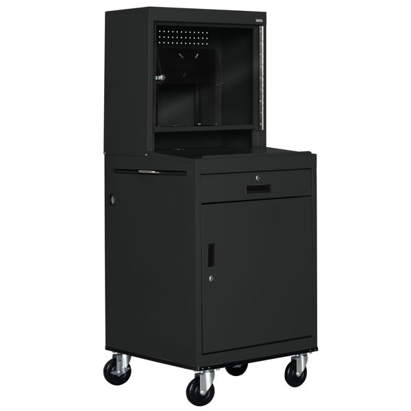 Mobile Computer Security Workstation AV Cart with Doors by Sandusky Cabinets