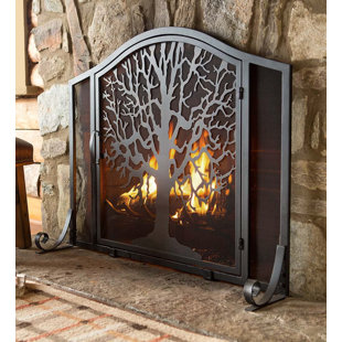 Fireplace Screen With Tree Wayfair Tree Of Life Single Panel Iron Fireplace Screen
