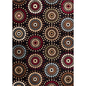 Barclay Orchid Black Fields Dots Area Rug