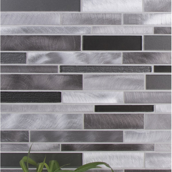 Twilight Random Sized Aluminum/Glass Tile in Gray by WS Tiles