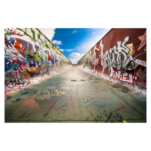 Skate Graffiti 1.9m x 2.88m Textured Matte Peel & Stick Wall Mural East Urban Home
