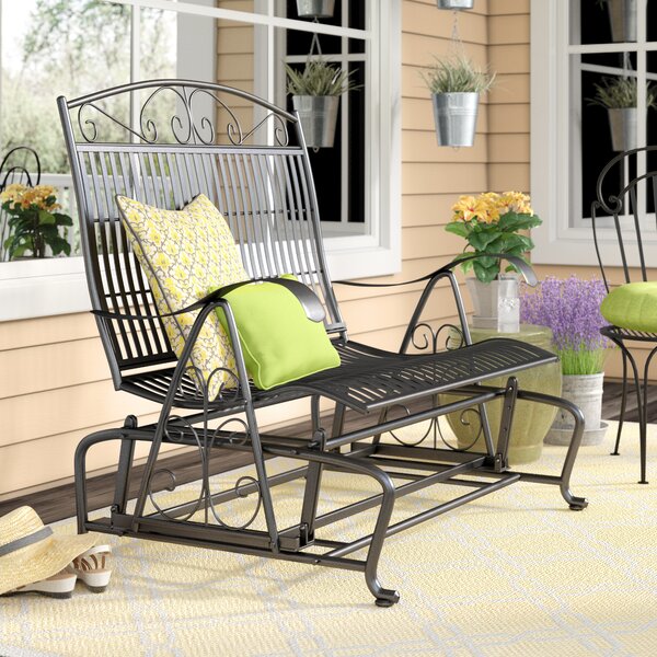 Snowberry Iron Double Patio Glider Bench by Three Posts