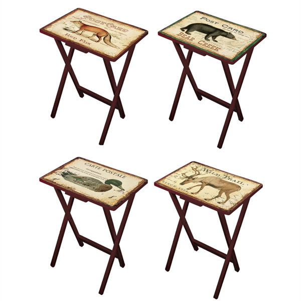 Senneterre Postcards 4 Piece TV Tray Set by Loon Peak| @ $204.99