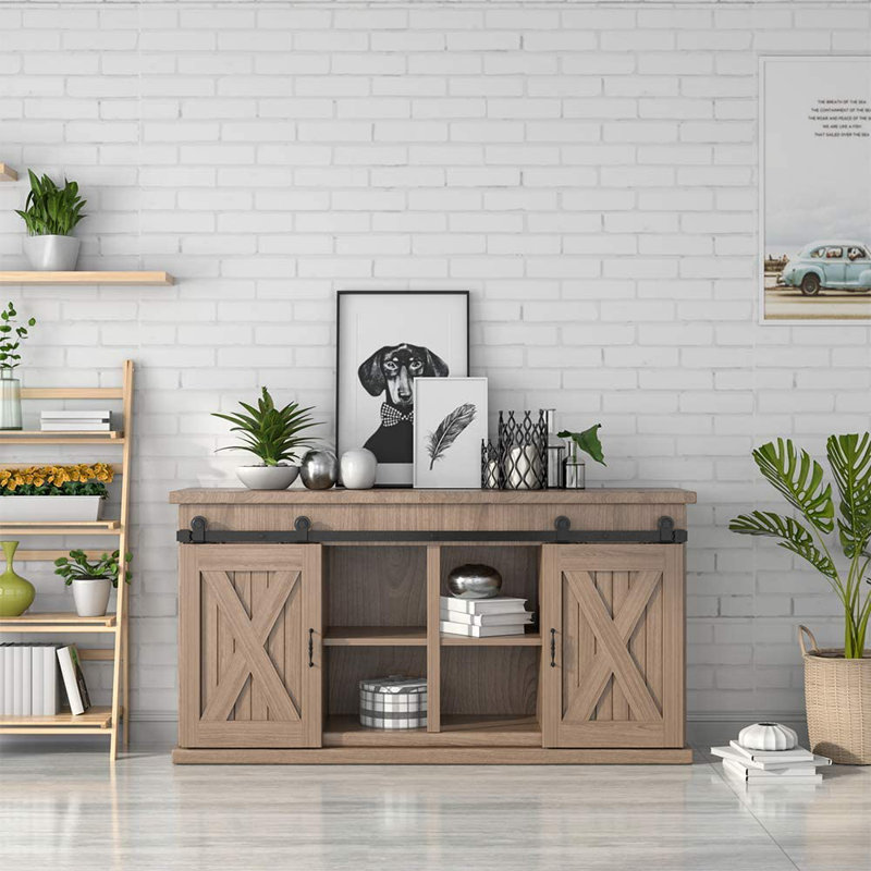 winsoon Super Mini Top Mount Sliding Standard Double Barn Door Hardware Kit | Wayfair