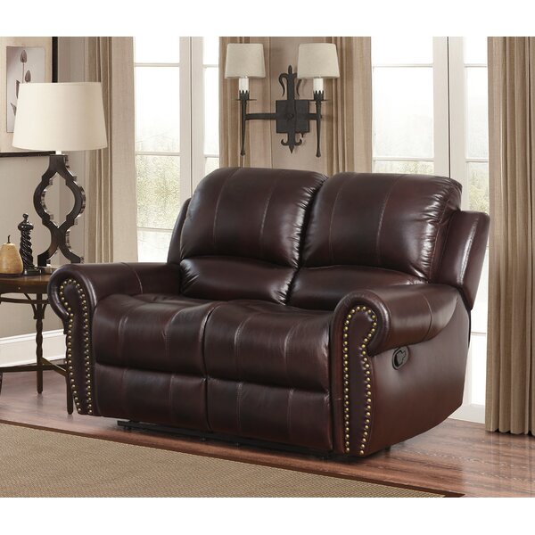 Barnsdale Leather Reclining Loveseat by Darby Home Co