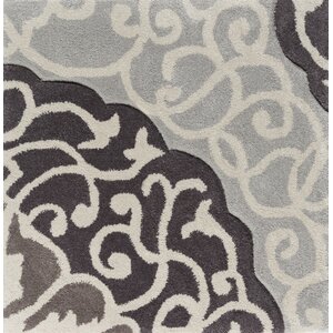 Spenser Hand-Tufted Dark Brown/Light Gray Area Rug