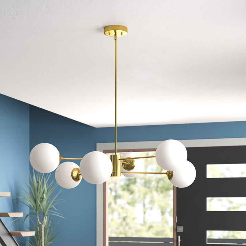 Nyla 6 Light Unique Modern Linear Chandelier Reviews Allmodern