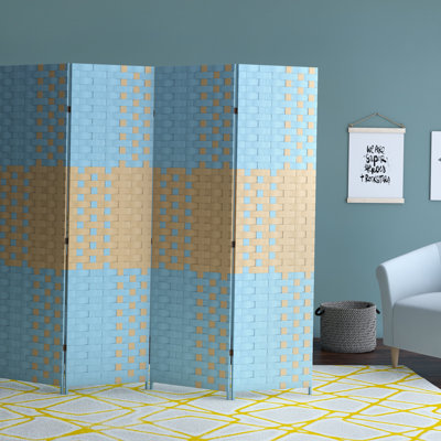 Symone 4 Panel Room Divider Ebern Designs