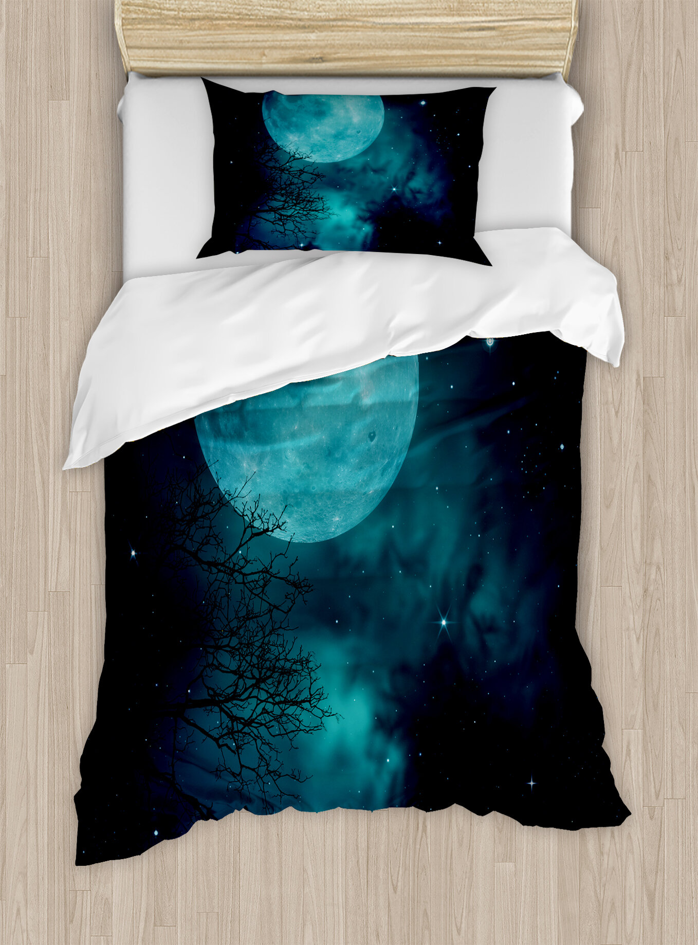 East Urban Home Space Moon On Starry Sky Universe Cosmos Themed