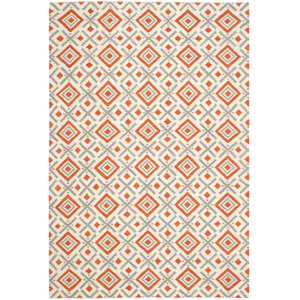 Dhurries Ivory / Tangerine Area Rug