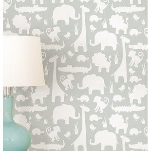 Its A Jungle In Here Peel And Stick 18 X 205 Wildlife Foiled Wallpaper