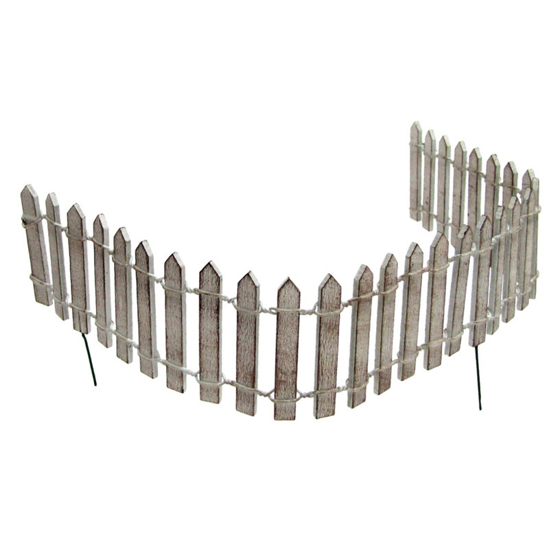 Gracie Oaks Brandusa Miniature Wood Picket Fence Fairy Garden Reviews Wayfair