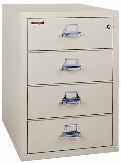 Fireproof 4-Drawer Card, Check, and Note Vertical File Cabinet by FireKing
