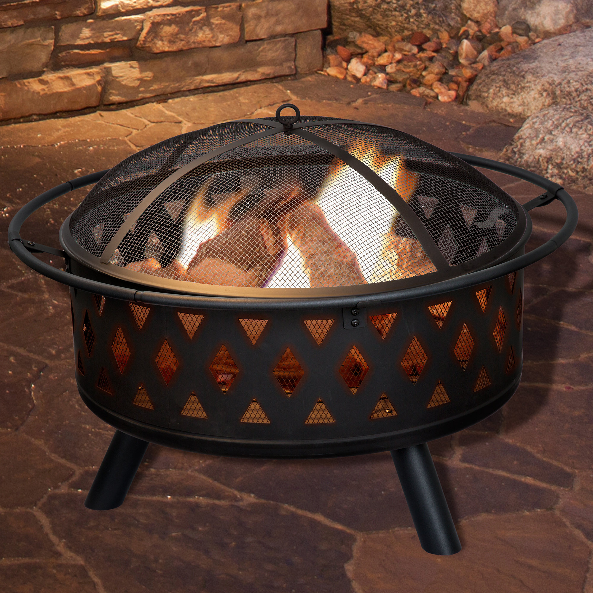 Izzo 24'' H x 32'' W Steel Wood Burning Outdoor Fire Pit