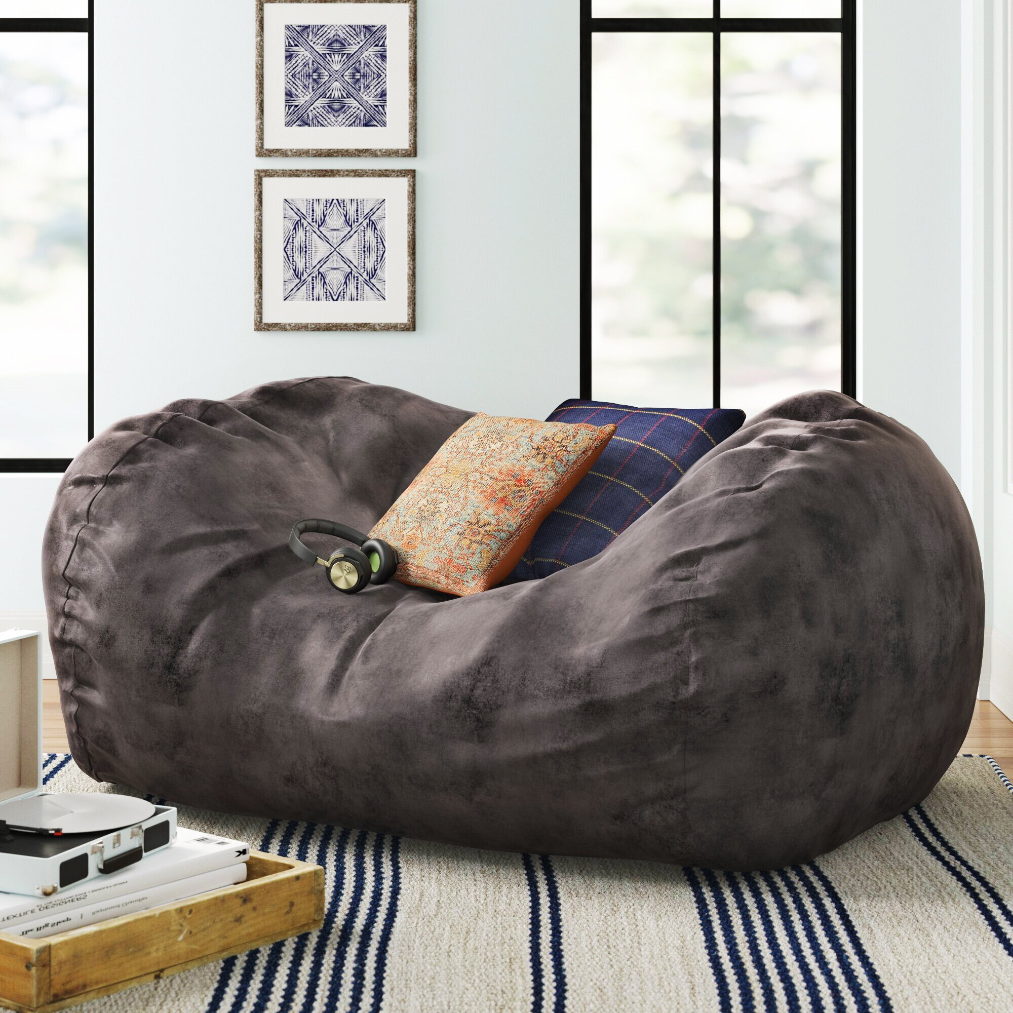 Three Posts Teen Large Bean Bag Sofa Reviews Wayfair