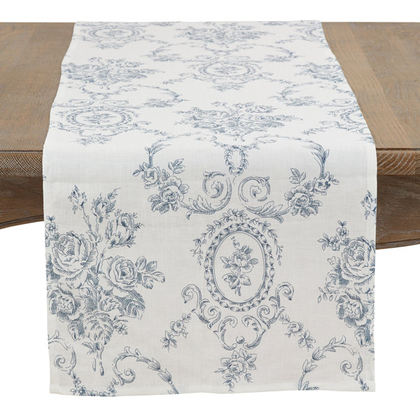 Vickrey Floral and Toile Linen Table Runner by Ophelia & Co.