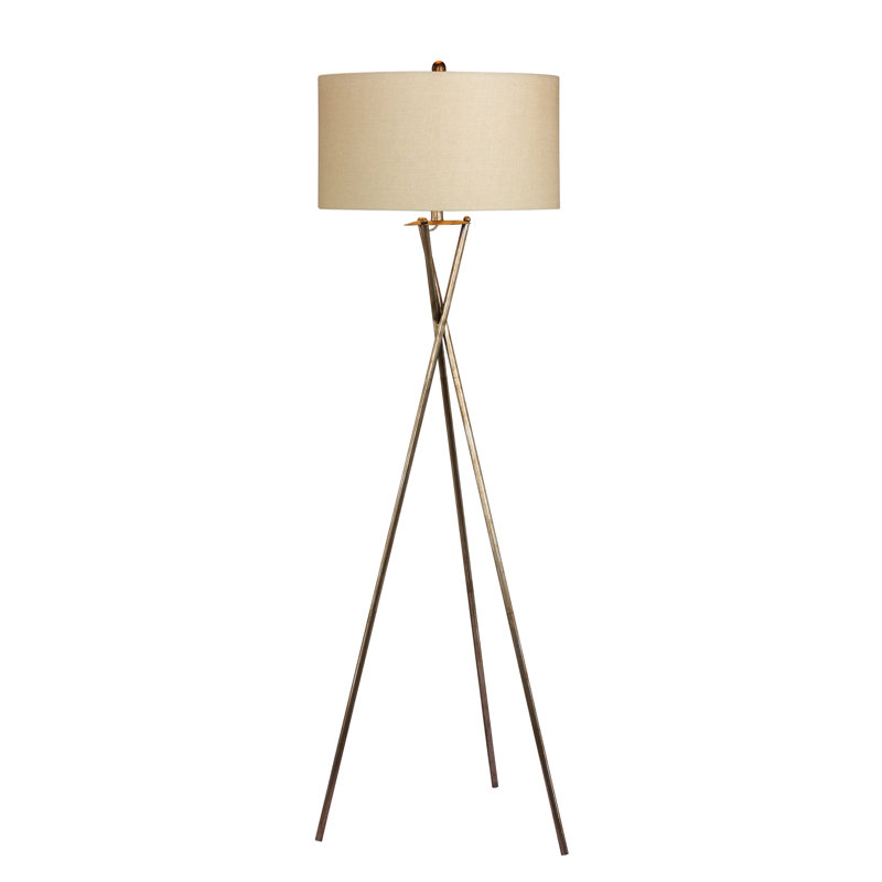 Orren Ellis Syed Rust Metal 63.5" Tripod Floor Lamp & Reviews | Wayfair