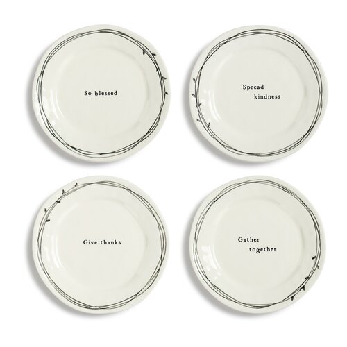 Gracie Oaks Johnson 4 Piece Gatherings Ceramic Decorative Plate