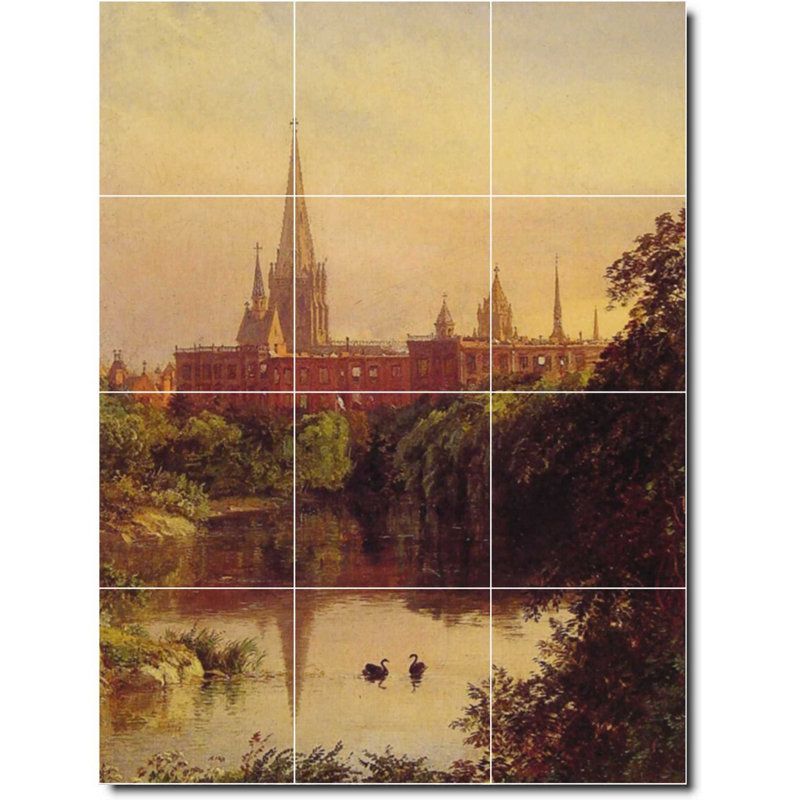 Picture Tiles Com 18 X 24 Ceramic Albert Bierstadt Waterfall Painting Decorative Mural Tile 457 6 X 6 Set Of 12 Wayfair