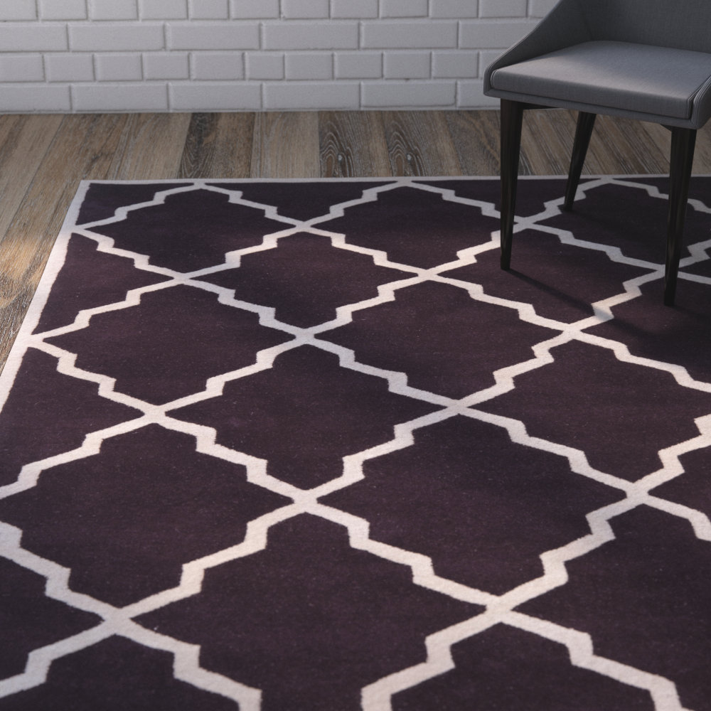 Wrought Studio Wilkin Hand Tufted Wool Dark Purple Area Rug Wilkin Hand Tufted Wool Dark Purple