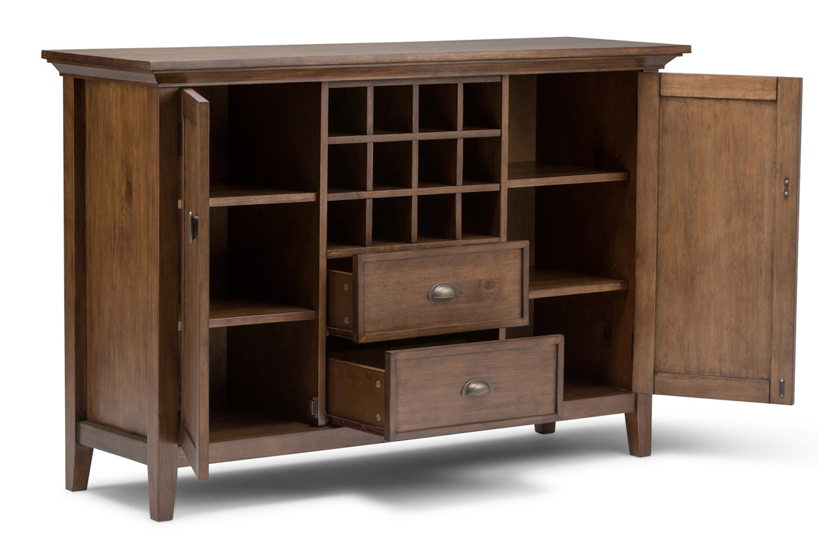 Simpli Home Redmond Sideboard and Wine Rack & Reviews Wayfair