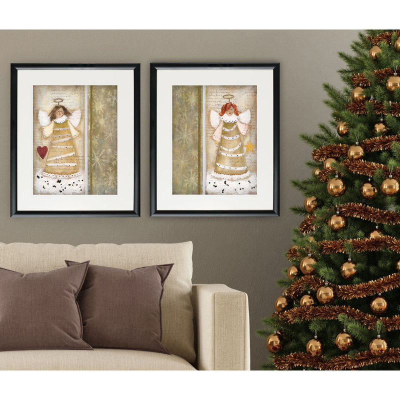 The Holiday Aisle Christmas Angle 2 Piece Framed Acrylic