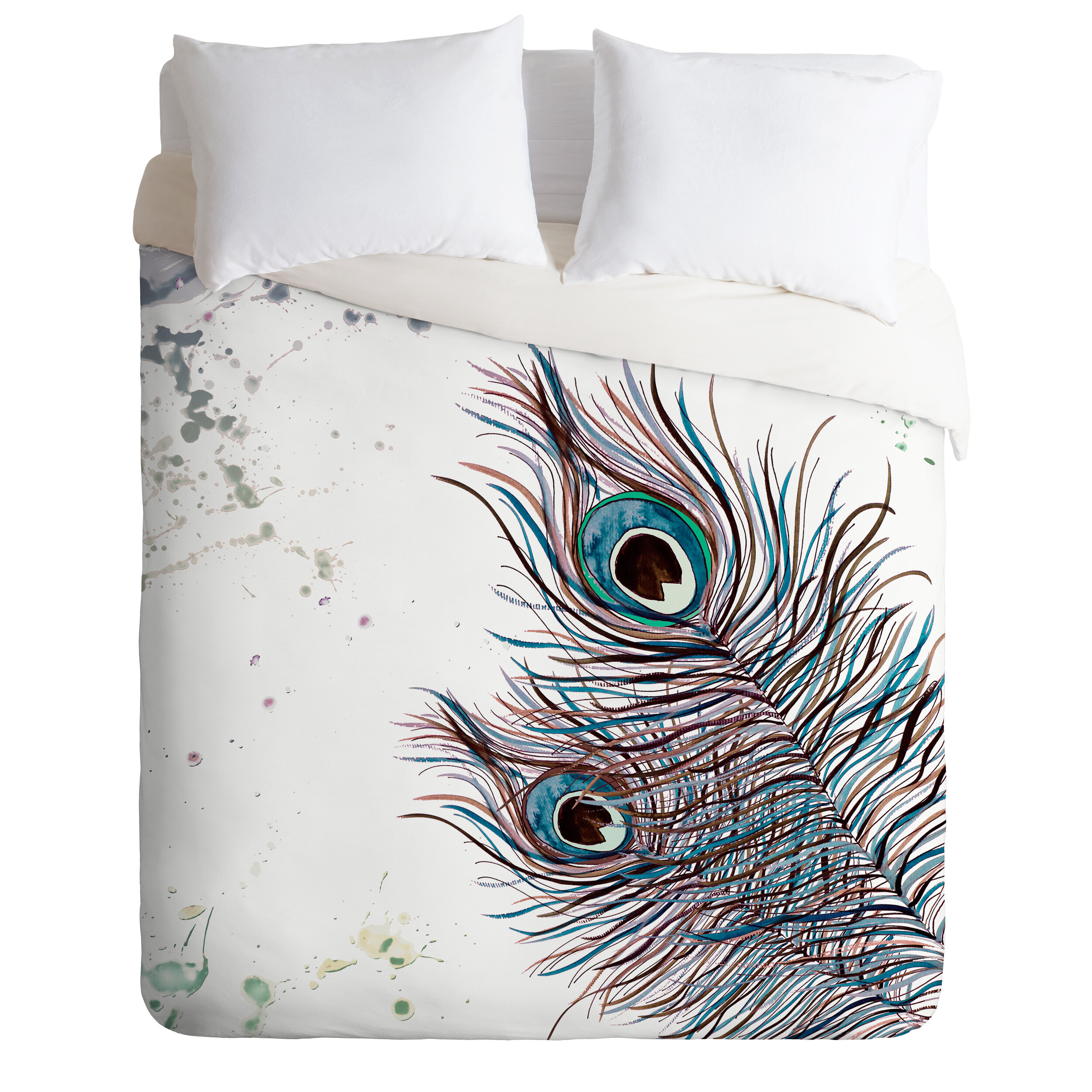 East Urban Home Monika Strigel Boho Peacock Feathers Duvet Cover