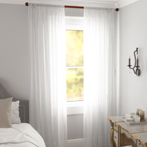 Kenton Solid Sheer Rod Pocket Single Curtain Panel
