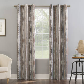 Sun Zero Allegory Abstract Blackout Thermal Grommet Single Curtain