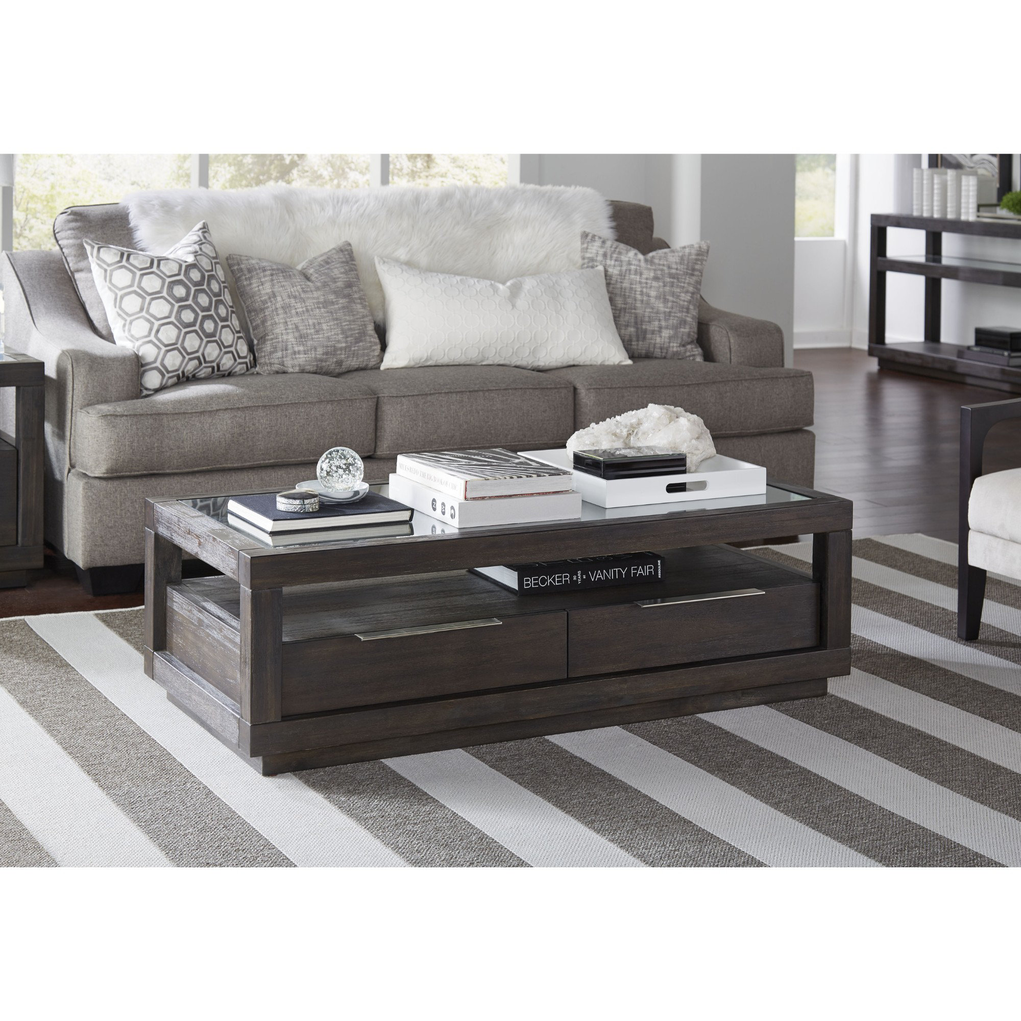 Brayden Studio Monett Wooden Coffee Table With Storage Wayfair