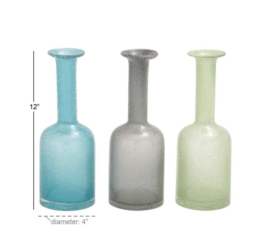 Cole & Grey Glass Long Neck Table Vase Set & Reviews Wayfair