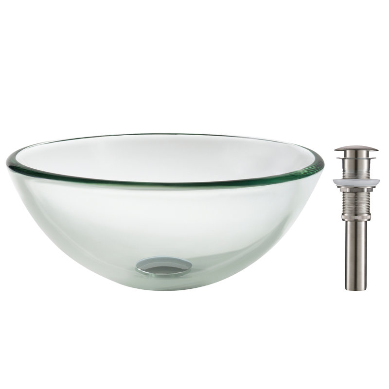 Gv 101 14 Ch Kraus Clear Gl Circular Vessel Bathroom Sink Gl Circular Vessel Bathroom Sink