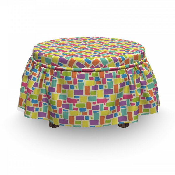 Hipster Funky Mosaic Tiles Ottoman Slipcover (Set Of 2) By East Urban Home