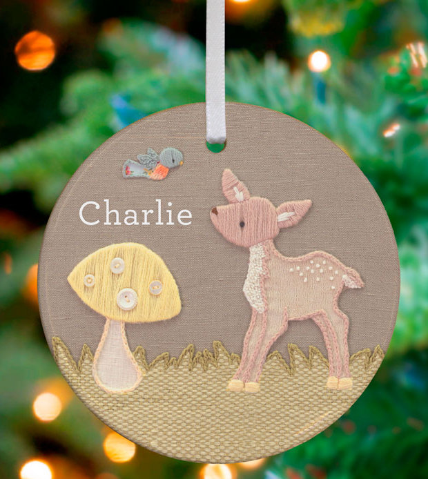 Oopsy Daisy Vintage Deer Personalized Ornament By Kristen White