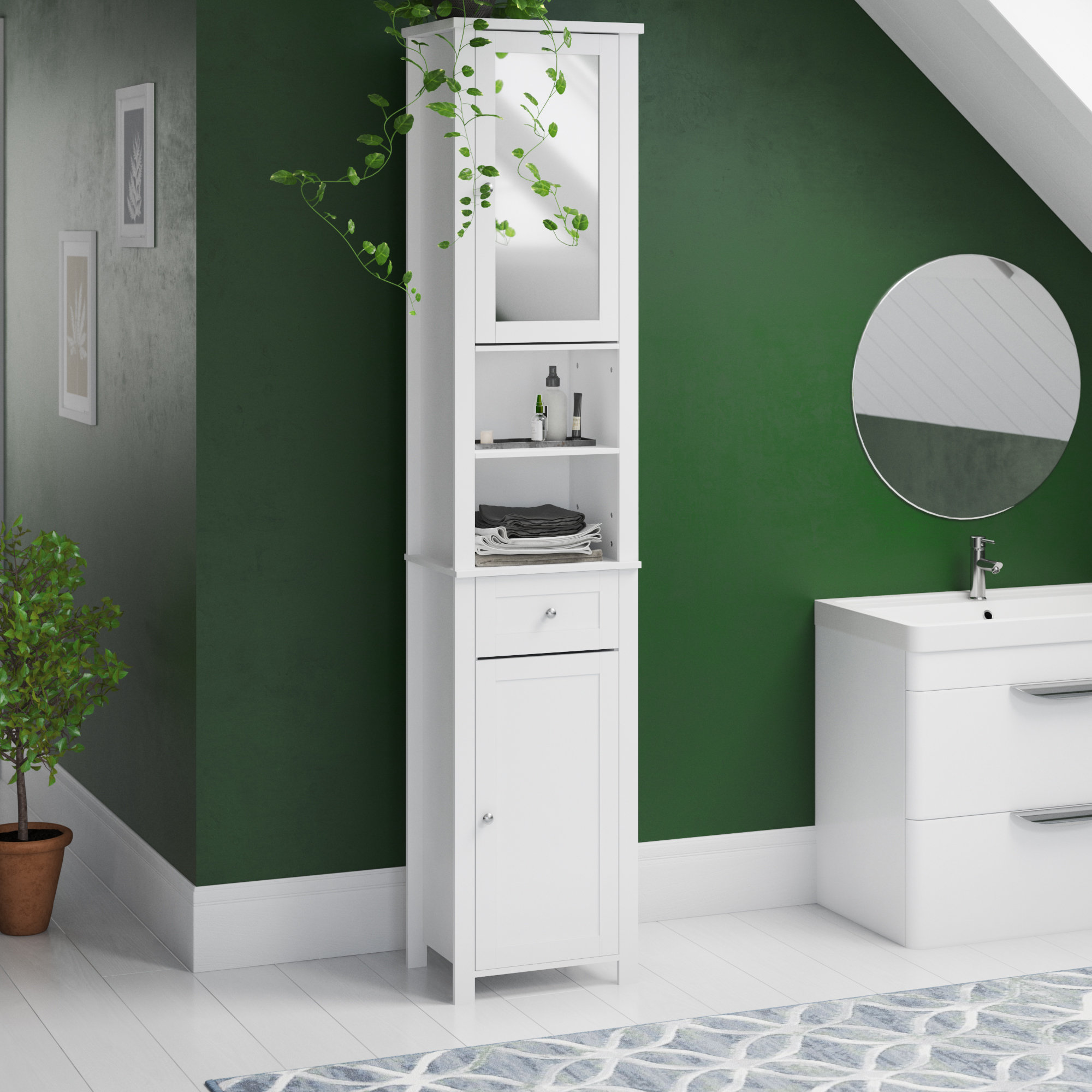 Brambly Cottage 40 X 190cm Mirrored Free Standing Tall Bathroom Free Standing Tall Bathroom