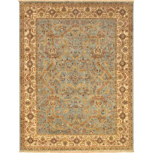 Tabriz Hand-Knotted Light Blue/Beige Area Rug