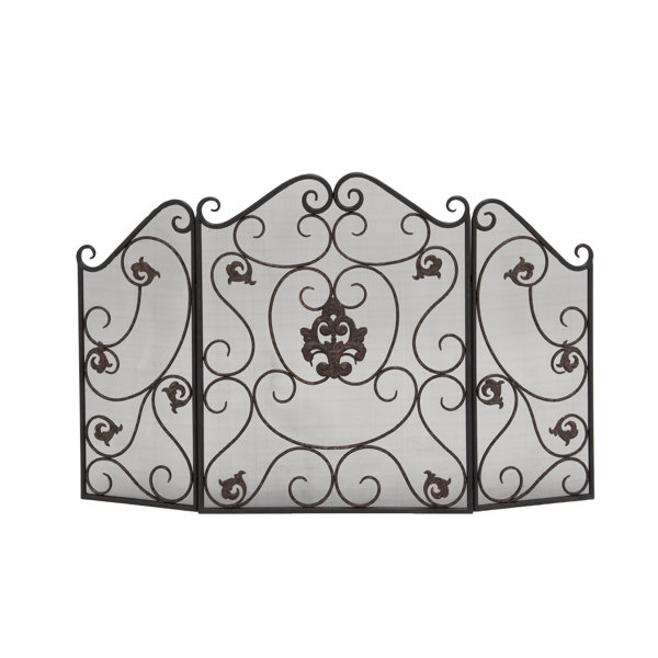 3 Panel Iron Fireplace Screen by Cole & Grey