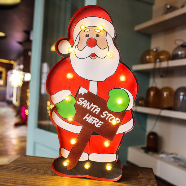 Marquee Santa Sign Wall Décor by The Holiday Aisle
