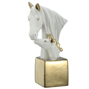Horse Heads on Stand Figurine