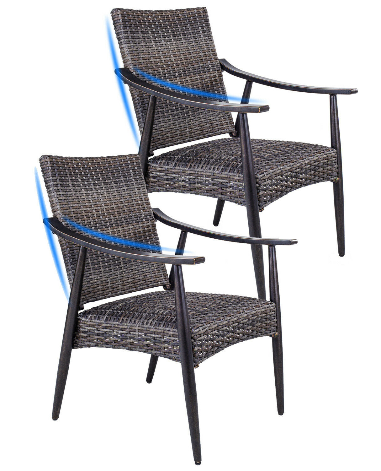 Bay Isle Home Patio Garden Wicker Dining Chairs Indoor Outdoor Bay Isle Home Patio Garden Wicker